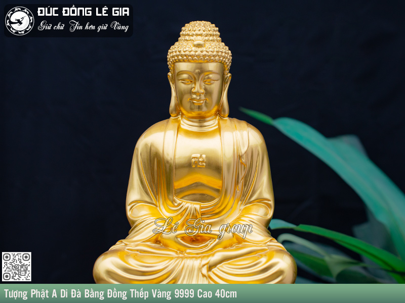 Tượng Phật A Di Đà Dát Vàng 9999 Cao 40cm- TPHATADIDA.06