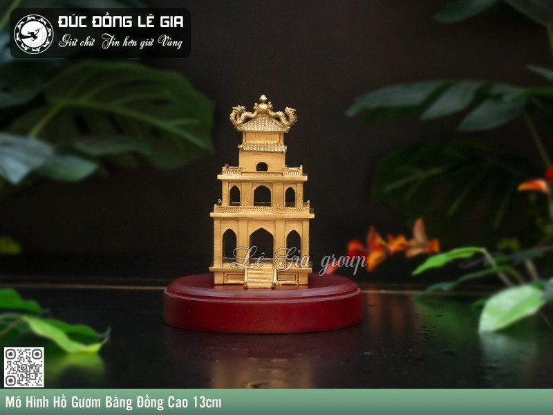 Mô Hình Tháp Rùa Bằng Đồng Cao 13cm - MHTRUA.02