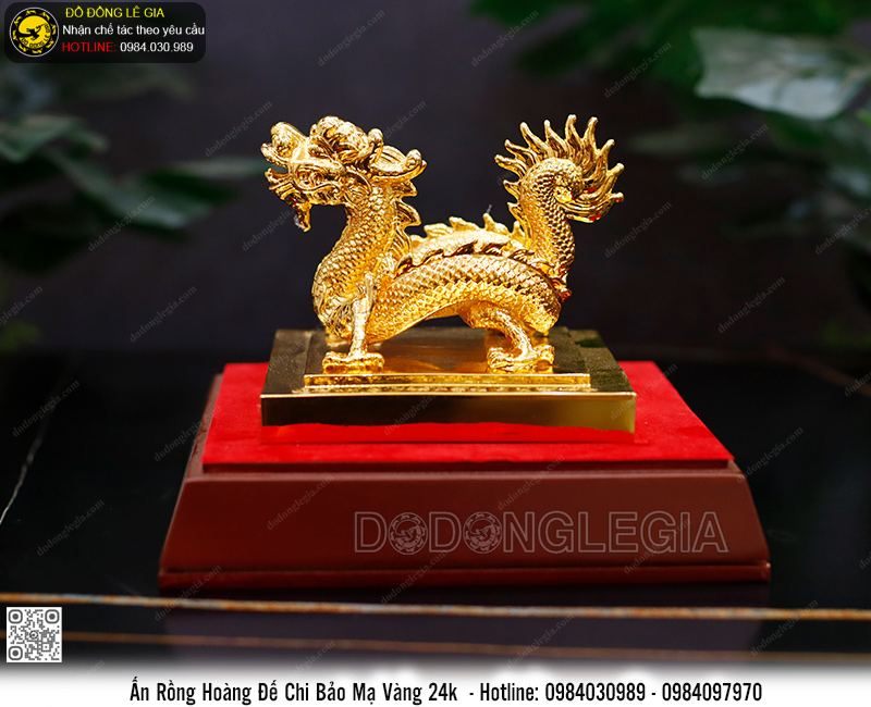 Ấn Rồng Hoàng Đế Chi Bảo Mạ Vàng 24k cao 11cm- TLVATRONG