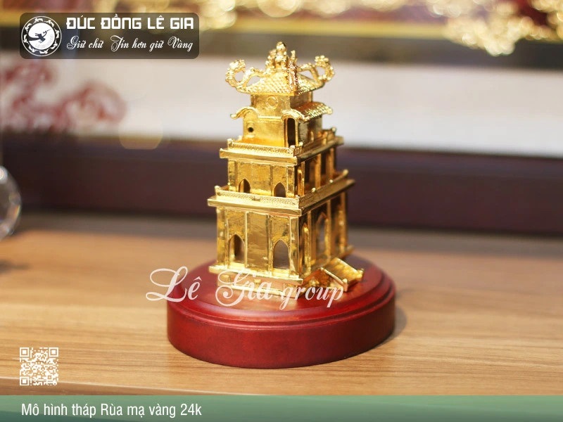 Mô Hình Tháp Rùa Mạ Vàng 24k- MHTRUA.03