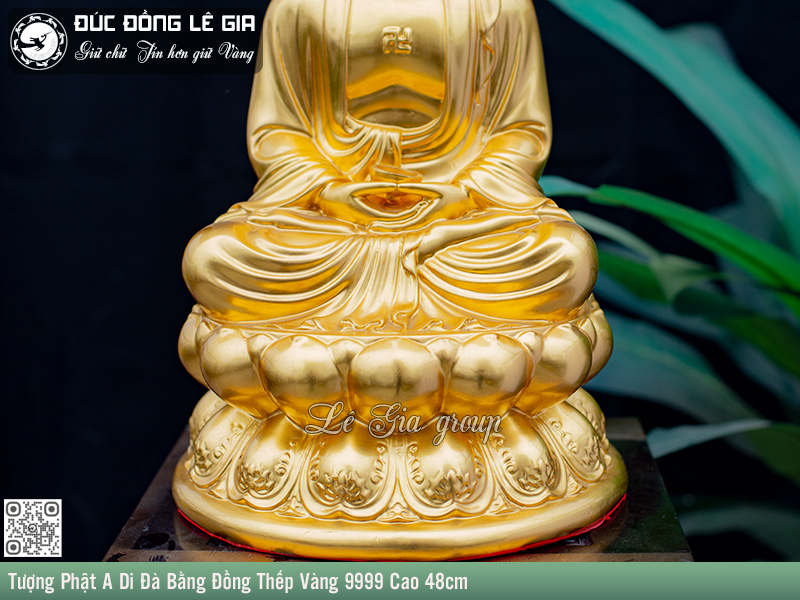 Tượng Phật A Di Đà Dát Vàng 9999 Cao 48cm- TPHATADIDA.05