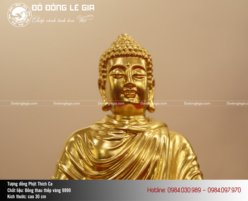 Tượng Phật Thích Ca Mâu Ni dát vàng 9999
