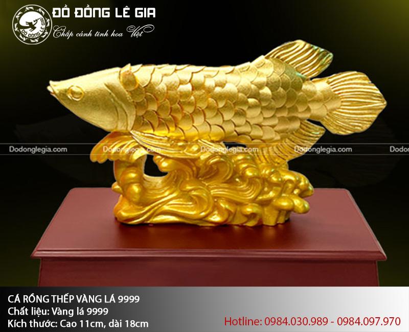 Mô hình cá rồng thếp vàng lá 9999