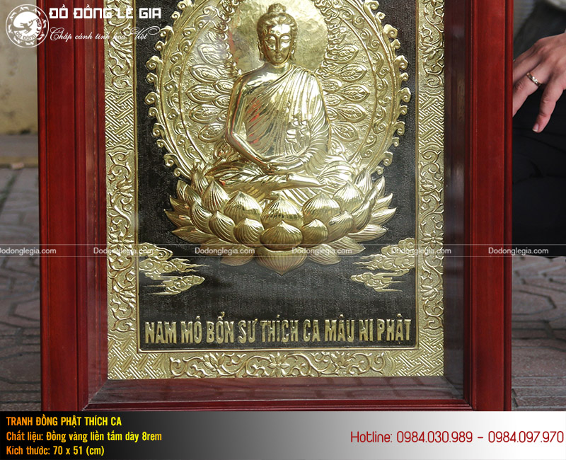Tranh Phật thích ca bằng đồng KT 70x51cm