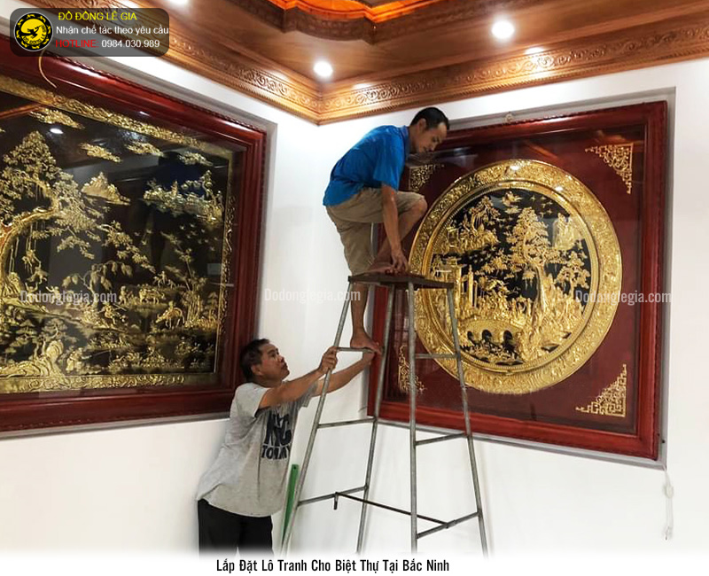 Bàn giao lắp đặt tranh đồng biệt thự tại Bắc Ninh