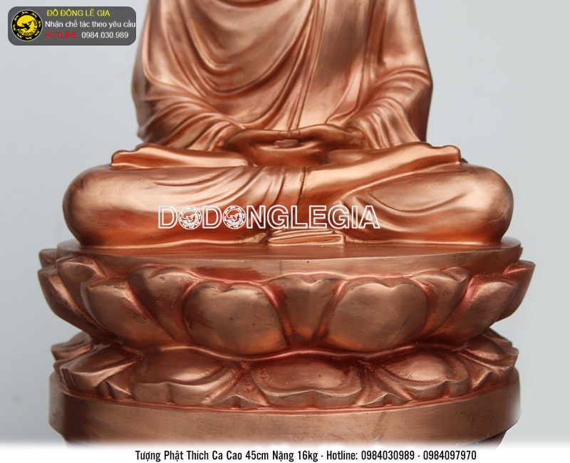 Tượng Phật Thích Ca bằng đồng đỏ cao 45cm