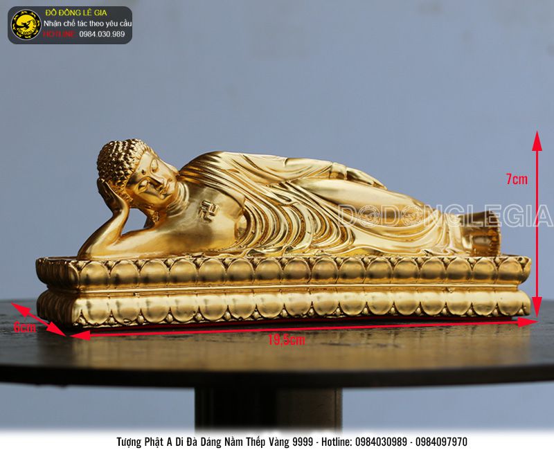 Tượng Phật A di đà thếp vàng 9999