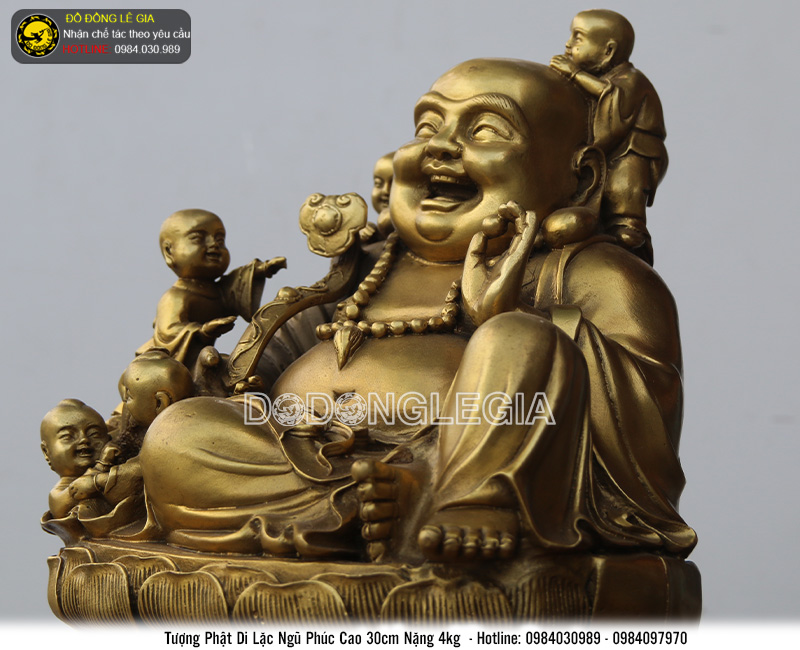 Tượng Phật Di Lặc Ngũ Phúc cao 30cm