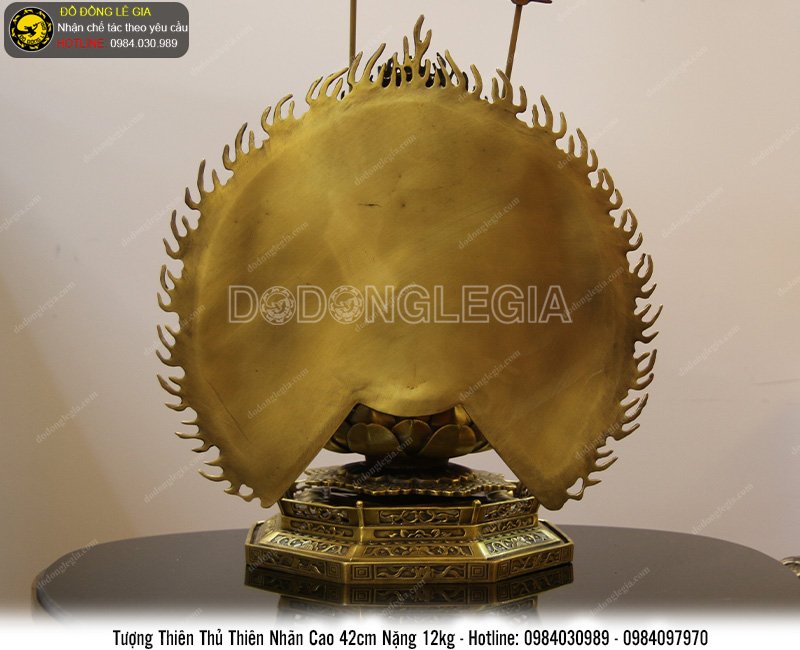 Tượng phật Thiên Thủ Thiên nhãn bằng đồng cao 42cm
