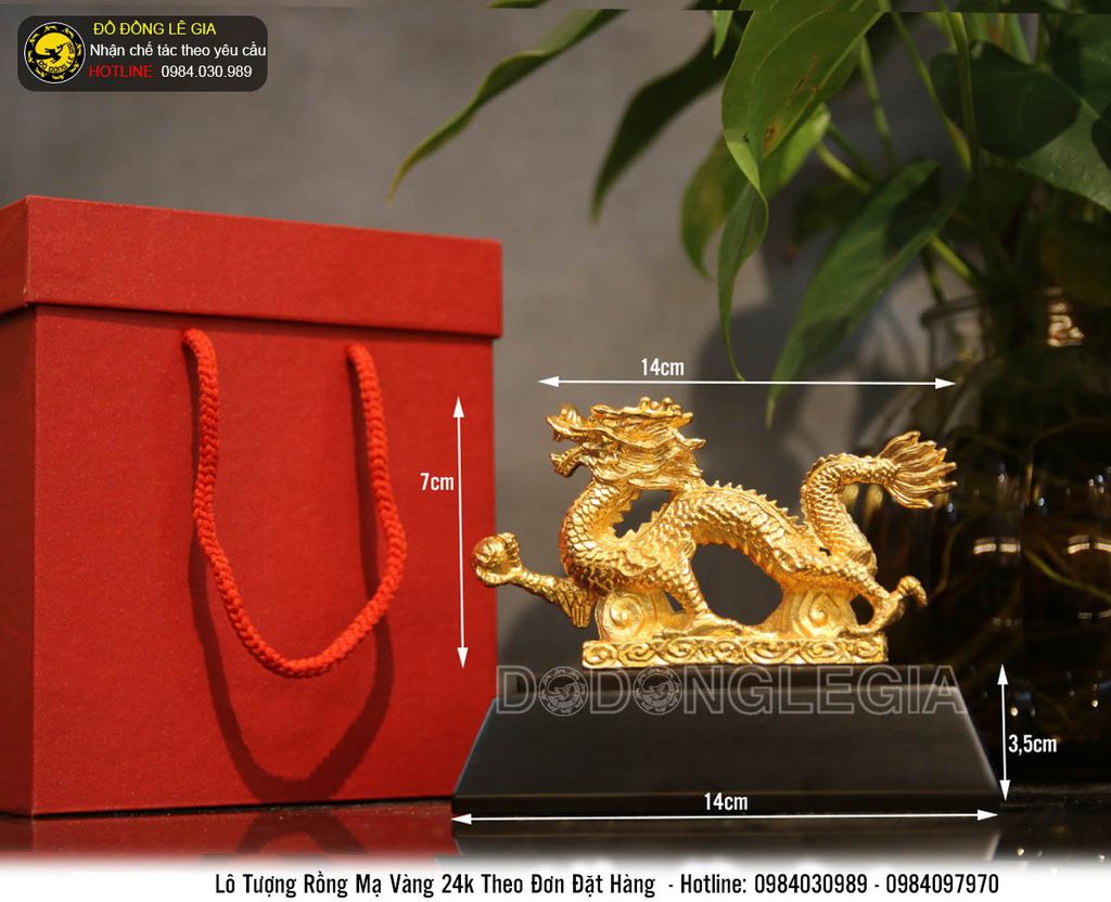 Chế tác lô tượng rồng bằng đồng mạ vàng 24k theo đặt hàng của khách doanh nghiệp
