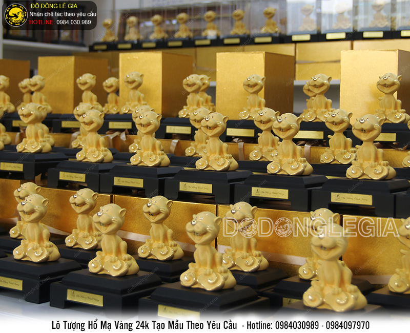Lô tượng hổ mạ vàng 24k đặt theo yêu cầu