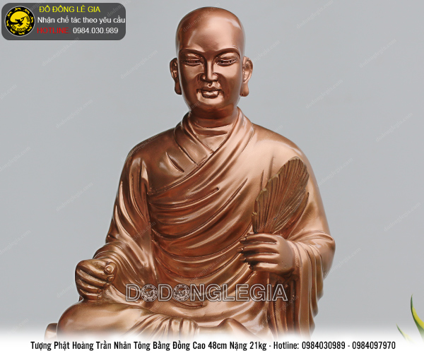Tượng Phật hoàng Trần Nhân Tông bằng đồng cao 48cm