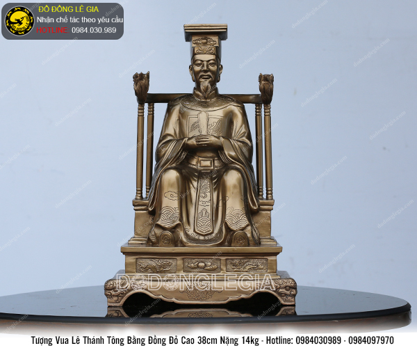 Tượng Vua Lê Thánh Tông bằng đồng đỏ cao 38cm