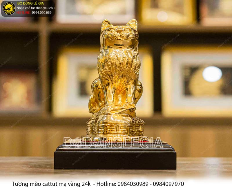 Tượng Mèo cattut mạ vàng 24k size Lớn