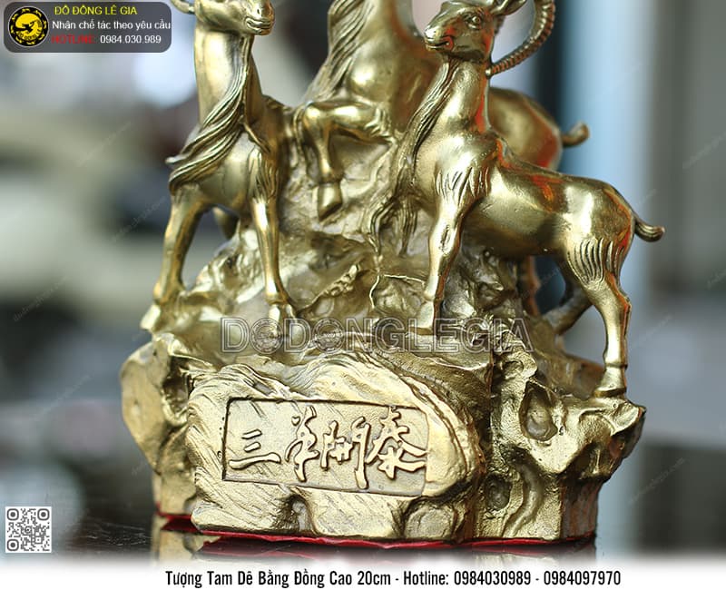 Tượng Tam Dê bằng đồng cao 20cm
