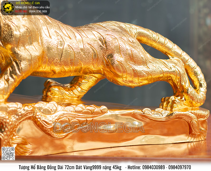 Tượng Hổ dát vàng dài 72cm