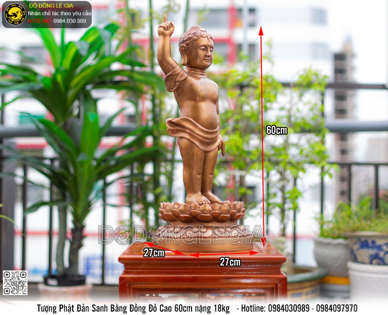 Tượng Phật Đản Sanh cao 60cm