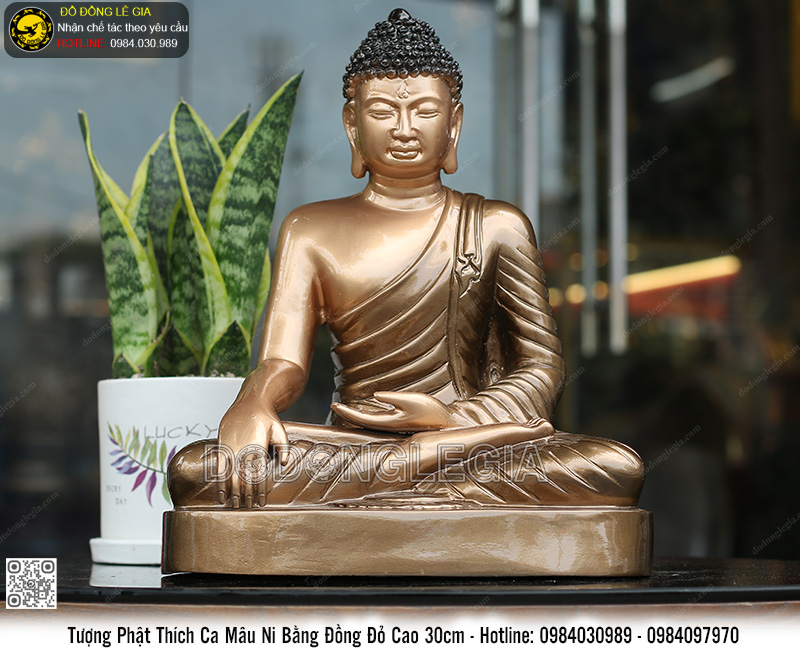 Tượng Phật Thích Ca Mâu Ni Bằng Đồng Cao 30cm